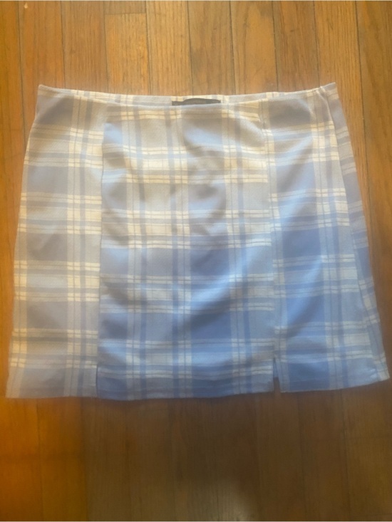 Hesperus Dresses & Skirts - Hesperus Y2K Blue Plaid Mini Skirt with Side Slit